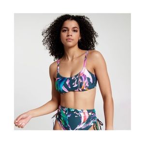 CALIA Women's Tie Back Swim Top. Size small. Color: aqua multi